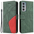 Miniatyrbild 1 av 2: Texturerat läder Motorola Edge 20 fodral med handledsband - Grön Grön