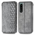 Pikkukuva 1 / 2: Nahkakotelo With A Stylish Rhombus Imprint For Sony Xperia 5 IV - Harmaa Silver grey