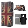 Miniatyrbillede 1 af 2: Samsung Galaxy S9 mønstret grynet PU læder flip etui - Britisk Flag Multicolor