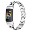 Miniatyrbild 1 av 2: Fitbit Charge 5 klockarmband i rostfritt stål av hög kvalitet - Silver Silvergrå
