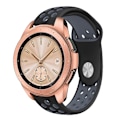 Pikkukuva 2 / 2: Samsung Galaxy Watch (42mm) kaksisävyinen iso ontto silikooni muovinen kellon vaihto ranneke - Musta/ Tumman Harmaa Multicolor