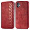Pikkukuva 1 / 2: Nahkakotelo With A Stylish Rhombus Imprint For Nothing Phone (1) - Punainen Red