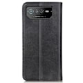 Miniatyrbillede 2 af 2: Flip Etui med Pung i Ægte Læder til ASUS Rog Phone 6 - Sort Black