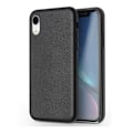 Miniatyrbild 1 av 2: QIALINO iPhone Xr fodral i äkta läder med litchi-textur - Svart Svart
