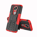 Pikkukuva 2 / 2: Motorola Moto E5 Plus Anti-Slip Muovi ja TPU Suoja Kuori Jalustalla - Punainen Red