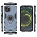 Miniatyrbillede 2 af 2: iPhone 14 6,1 tommer Anti-fall Phone Case Ring Kickstand Robust stødsikkert fleksibelt og hårdt bump-resistent bagcover - Blå Blue