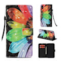 Pikkukuva 1 / 2: iPhone Xs Max tekojalokivi koristeltu kuviollinen seisova synteetti nahka lompakko suojakotelo - Värikkäät Lehdet Multicolor