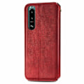 Pikkukuva 2 / 2: Nahkakotelo With A Stylish Rhombus Imprint For Sony Xperia 5 III - Punainen Red