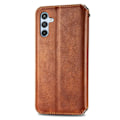 Miniatyrbillede 2 af 2: Læder Etui med A Stilfuldt Rhombus Tryk til Samsung Galaxy A54 - Brun Brown