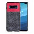 Miniatyrbillede 1 af 2: Samsung Galaxy S10 Plus jeans stof etui - Rød / Mørkeblå Red