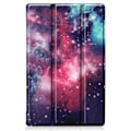 Miniatyrbillede 2 af 2: Lenovo Tab M10 FHD Plus tri-fold mønster læderetui - Galakse-Mønster Multicolor