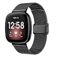 Miniatyrbillede 1 af 2: Fitbit Sense / Versa 3 urrem i rustfrit stål - Sort Black