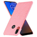 Miniatyrbillede 1 af 2: Croco cover - Motorola Moto E6 Plus – Lyserød Pink