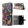 Miniatyrbillede 1 af 2: Holberg læder-etui til HTC Desire 530 med kortholder og stander - Paisley mønster Multicolor