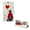 Miniatyrbillede 1 af 2: Moberg Google Nexus 6P Læder Etui - Pige og Is This Love Multicolor
