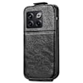 Miniatyrbillede 3 af 4: Vertical Flip Phone Etui med Zipper til OnePlus 10T / Ace Pro - Sort Black