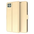 Miniatyrbillede 1 af 2: Glat og tyndt premium Samsung Galaxy A22 5G læderetui - Guld Gold