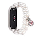 Miniatyrbillede 1 af 2: Xiaomi Mi Smart Band 4 / 3 urrem med to rækker imiterede perler - Hvid White