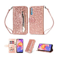 Miniatyrbillede 1 af 2: Huawei P20 Pro mobiletui i kunstlæder med glitter og kortholder - Rosa Guld Multicolor