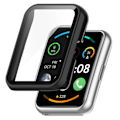 Miniatyrbillede 1 af 2: Huawei Watch Fit 2 cover med skærmbeskytter i hærdet glas - Sort Black