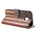Miniatyrbillede 2 af 2: Samsung Galaxy J3 (2017) Beskyttende læder etui med magnet - US flag Multicolor