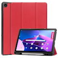 Miniatyrbillede 1 af 2: Tri-fold læderstativ-etui til Lenovo Tab M10 Plus (Gen 3) - Rød Red