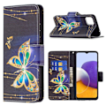 Miniatyrbillede 1 af 2: Wonderland Samsung Galaxy A22 5G Flip etui - Smuk sommerfugl Black