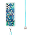 Pikkukuva 4 / 5: Slim And Durable Softcover With Lanyard For Samsung Galaxy A23 5G / A23 - Sininen / Vihreä Blue
