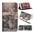 Miniatyrbillede 1 af 2: Samsung Galaxy A50 mønstret læderetui - Kat med Refleksion Multicolor