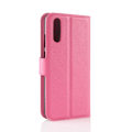 Miniatyrbillede 2 af 2: Huawei P20 litchi tekstur PU læder flip etui - Rose Pink
