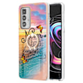 Pikkukuva 1 / 2: Marble Patterned Suojakuori With Ring Holder For Motorola Edge 20 Pro - Never Stop Dreaming Multicolor