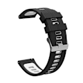 Miniatyrbillede 2 af 2: 20 mm universel tofarvet silikone-urrem - Sort / Hvid Black