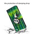 Miniatyrbillede 2 af 2: Huawei P Smart 2019 lysspot dekoreret læder flip etui - Panda Klatrer Træ Multicolor