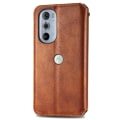Pikkukuva 2 / 6: Nahkakotelo With A Stylish Rhombus Imprint For Motorola Edge 30 Pro - Ruskea Brown
