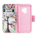 Miniatyrbillede 2 af 2: Samsung Galaxy S9 Printet Mønster PU læder flip etui - Farvet Træ Multicolor