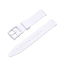 Miniatyrbillede 1 af 2: 16mm Universal stripe printet silikone urrem - Hvid White