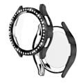 Miniatyrbillede 1 af 2: Samsung Galaxy Watch 4 (40 mm) urrem med rhinestone-dekor og hærdet glas - Sort Black