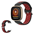 Pikkukuva 1 / 2: Fitbit Versa 3 / Sense kaksivärinen silikonikellonauha - Musta / Punainen Black