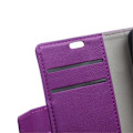 Miniatyrbillede 2 af 2: Læder-etui til HTC Desire 530 med kortholder - Lilla Purple