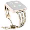 Pikkukuva 1 / 2: Fitbit Versa 2 / Versa Lite kolminkertainen ylellinen strassikivikellon hihna - Kulta Gold