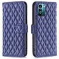 Miniatyrbillede 1 af 2: Rhombus Mønster Matte Flip Case til Nokia G11 / G21 - Blå Blue