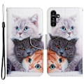 Pikkukuva 1 / 2: Wonderland Samsung Galaxy A24 4G Läppäkotelo - Three Cats White