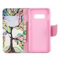 Miniatyrbillede 2 af 2: Samsung Galaxy S10e trykt mønster læder flip etui - Farvet Træ Multicolor