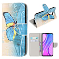 Miniatyrbillede 1 af 2: Wonderland Xiaomi Redmi 9 Flip etui - Sommerfugl Blue