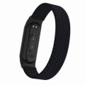 Miniatyrbillede 6 af 6: Xiaomi Mi Band 5 / 4 / 3 elastisk nylon-urrem - Sort / Størrelse: L Black