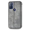 Miniatyrbillede 2 af 6: Læder Etui med A Stilfuldt Rhombus Tryk til Motorola Moto G Play (2023) - Grå Silver grey