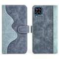 Miniatyrbillede 1 af 2: To Farvet Læder Flip Case til Samsung Galaxy A12 5G - Blå Blue