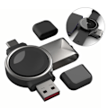 Miniatyrbillede 1 af 2: Samsung Galaxy Watch 4 Classic (46mm) / (42mm) / 4 (40mm) / (44mm) USB til Type-C magnetisk trådløs hurtigoplader Black