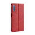 Miniatyrbillede 2 af 2: Samsung Galaxy A7 (2018) vintage stil læder flip etui - Rød Red