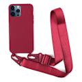 Pikkukuva 1 / 2: Ohut TPU-kotelo, jossa on mattapintainen viimeistely ja säädettävä hihna iPhone 12 Pro Max - Punainen Red